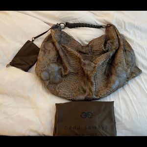 COPY - This extra large Nada Sawaya Brown Snakeskin bag